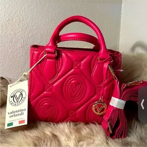 NWT Valentino Orlandi Satchel / Crossbody - Beautiful Pink - Designed In Italy